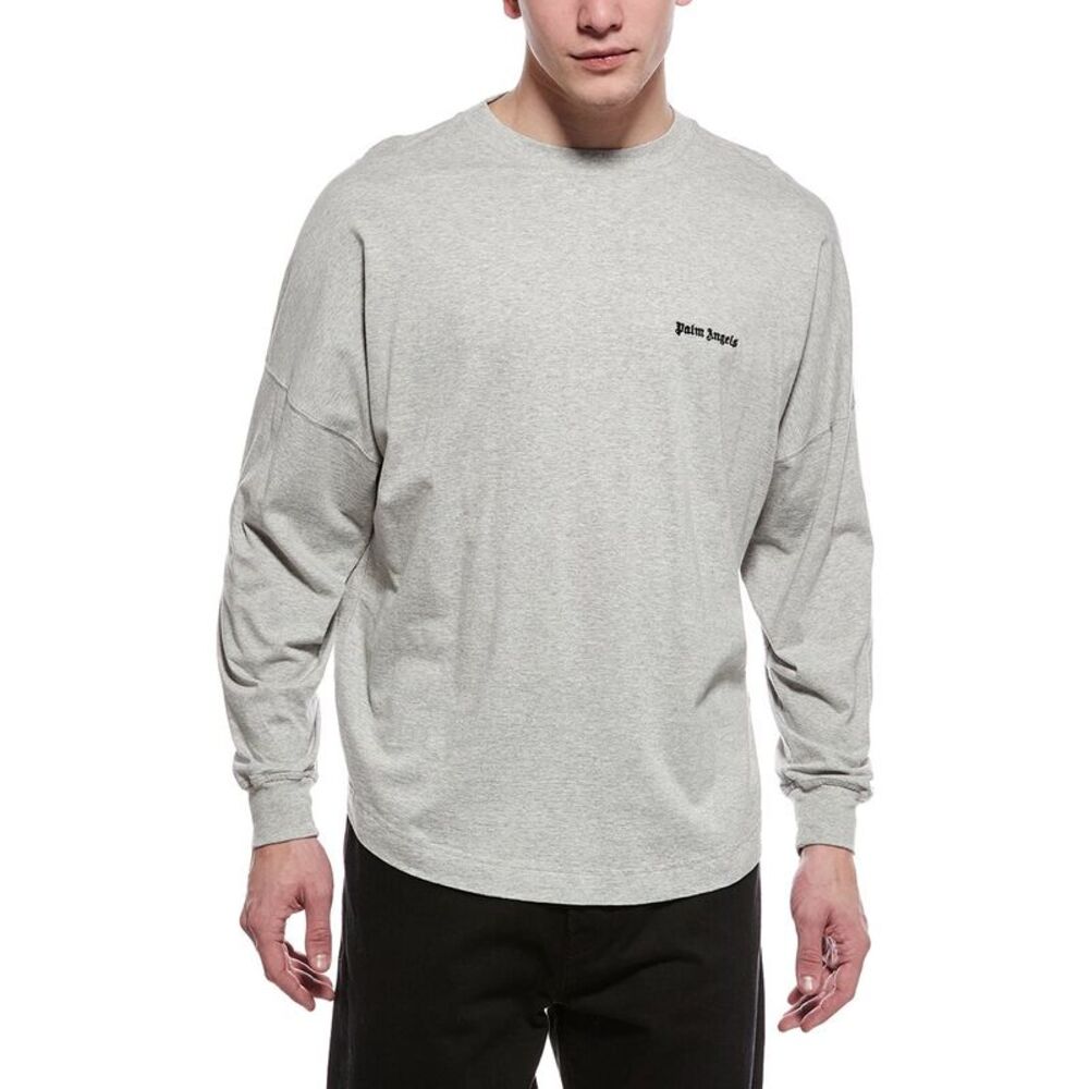 Palm Angels Mens  Logo Shirt, Grey